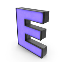 Luminous Letter E Blue PNG & PSD Images
