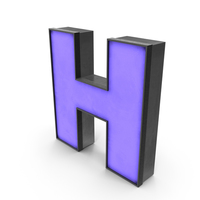Luminous Letter H Blue PNG & PSD Images