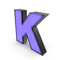 Luminous Letter K Blue PNG & PSD Images