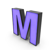 Luminous Letter M Blue PNG & PSD Images