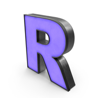 Luminous Letter R Blue PNG & PSD Images
