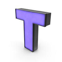 Luminous Letter T Blue PNG & PSD Images