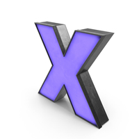 Luminous Letter X Blue PNG & PSD Images
