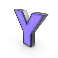 Luminous Letter Y Blue PNG & PSD Images