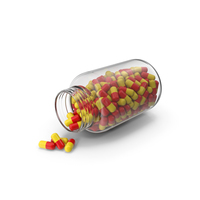 Yellow Red Tablet Bottle Opened PNG & PSD Images