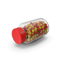 Red Yellow Tablet Bottle No Label PNG & PSD Images