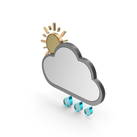 Weather Icon Partly Cloudy With Rain PNG & PSD Images