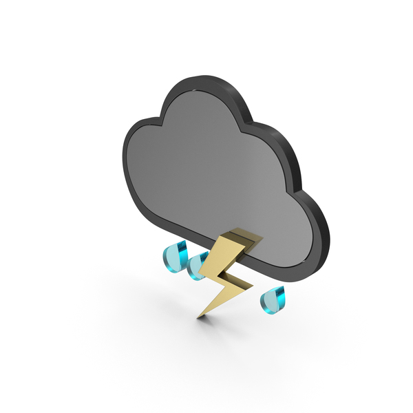天气图标雷雨雨PNG和PSD图像