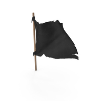 木棒上的旧黑旗PNG和PSD图像