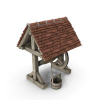 Old Water Well with Pulley and Bucket PNG & PSD Images