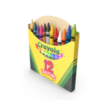 Opened Crayons Box 12 Count PNG & PSD Images