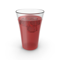 Glass Cup With Red Juice & Ice PNG & PSD Images