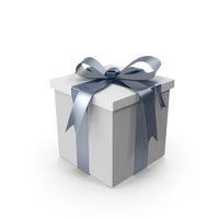 Christmas BOX Closed Ribbon White PNG & PSD Images