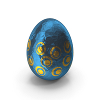 Easter Egg in Blue and Yellow Foil PNG & PSD Images