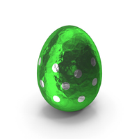 Easter Egg in Green and Silver Foil PNG & PSD Images