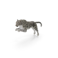 Panthera Uncia Jumping Pose with Fur PNG & PSD Images