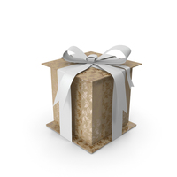 Cream Christmas Box With Ribbon PNG & PSD Images