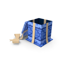 Christmas Box Open Ribbon Wool PNG & PSD Images
