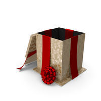 Christmas Box Open Tape Cream PNG & PSD Images
