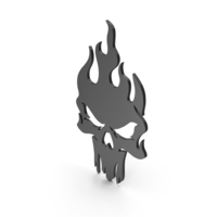 Burning Skull Figure Black PNG & PSD Images