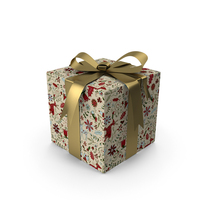 Art Christmas Box With Ribbon PNG & PSD Images