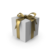 Christmas Box Ribbon White PNG & PSD Images