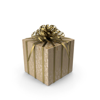Christmas Box Ribbon Cream PNG & PSD Images
