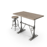 Pittsburgh Crank Standing Desk with Stool PNG & PSD Images