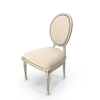 Vintage French Round Fabric Side Chair PNG & PSD Images