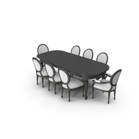 Dining Table Set for 8 Persons PNG & PSD Images