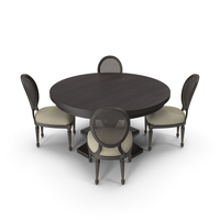 Round Dining Table Set for 4 Persons PNG & PSD Images