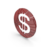 Dollar Sign Cracked Red Glass PNG & PSD Images