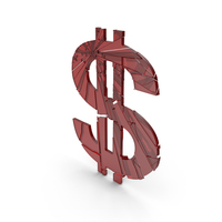 Dollar Sign Red Cracked Glass PNG & PSD Images