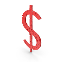 Dollar Cracked Red PNG & PSD Images
