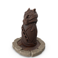 Fenrir Norse Wolf Statuette PNG & PSD Images