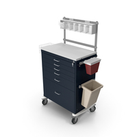 Anesthesia Workstation Tall Six Drawer  with Key Lock PNG & PSD Images