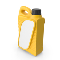 Yellow Plastic Jerrycan with Black Cap and Label PNG & PSD Images