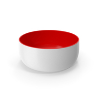 Ceramic Bowl Red White PNG & PSD Images