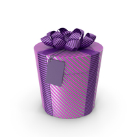 Gift Box Cylinder  Label Purple PNG & PSD Images