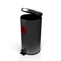Large Round Stainless Steel Waste Receptacle PNG & PSD Images