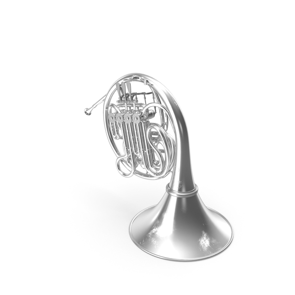 Professional Double French Horn Silver PNG & PSD Images