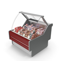 Refrigerated Showcase with Boiled Sausages PNG & PSD Images