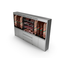 Refrigerated Showcase with Pork Products PNG & PSD Images