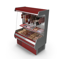 Refrigerated Showcase with Sausages PNG & PSD Images