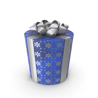 Gift Box Cylinder Blue PNG & PSD Images
