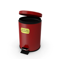 Small Round Stainless Steel Waste Receptacle PNG & PSD Images