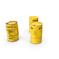 Radioactive Waste Barrels Set PNG & PSD Images