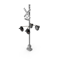 Railroad Crossing Ahead Sign and Signal PNG & PSD Images
