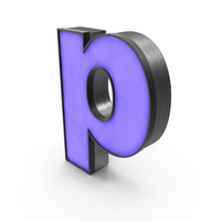 Luminous Letter p Blue Lowercase PNG & PSD Images