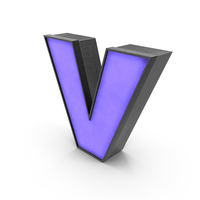 Luminous Letter v Blue Lowercase PNG & PSD Images